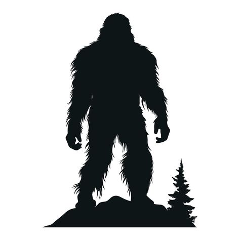 Bigfoot Drawing, Bigfoot Silhouette, Bigfoot Pictures, Animal Vector, Etsy Ideas, Tree Saw, Vinyl Graphics, Black Silhouette, Cityscape Photos