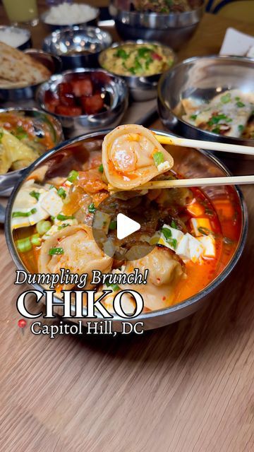 Jonni Scott on Instagram: "Dumpling Brunch at CHIKO!🐼🥟

This is your sign to RUN, not walk to Capitol Hill for @chikofrc’s new Dumpling Brunch! 🏃🏽‍♀️💨

It was extremely difficult to make a decision because the entire menu sounds so amazing, but when we finally narrowed it down— I was so happy with everything that we got that I couldn’t choose a favorite! And I already have a second visit on the calendar 🤭

What we tried:

🍸CHIKO G&T
🍍Pineapple Lime Cooler
🐼The Full CHIKO Breakfast [scallion pancakes, Chinese egg & tomato stir fry, soy glazed spam, peanut chicken dumplings, furikake rice, secret sauce]
🐷Pork & Kimchi Dumplings
🍤Shrimp Dumplings bathed in Chili Oil
🥟Napjak Mandu
🧇Sesame Blueberry Bubble Waffle 

☀️Available Saturday & Sunday 11 AM - 3 PM Exclusively at CHIKO Cap Glazed Spam, Tomato Stir Fry, Kimchi Dumplings, Scallion Pancakes Chinese, Egg Tomato, Shrimp Dumplings, Chinese Egg, Chicken Dumplings, Scallion Pancakes