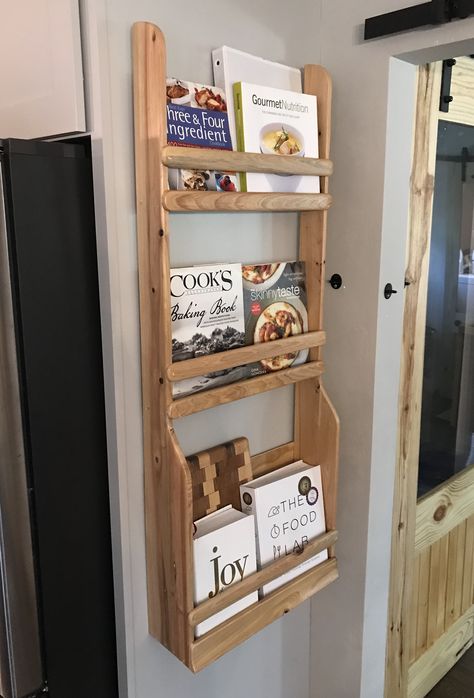 Where To Put Cookbooks In Kitchen, Recipe Book Shelf Kitchen, Kitchen Cook Book Shelf, Bookshelf Kitchen Storage, Cook Book Storage Ideas Kitchens, Recipe Book Shelf, Cookbook Organization Ideas, Displaying Cookbooks In Kitchen, Cookbook Display In Kitchen