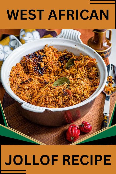 West African Jollof Rice Recipe West African Jollof Rice, African Jollof Rice And Chicken, Ghanaian Jollof Rice And Chicken, Ghana Jollof Rice Recipe, Ghana Jollof Rice, West African Recipes, Jollof Rice And Chicken, African Jollof Rice, Ghana Jollof