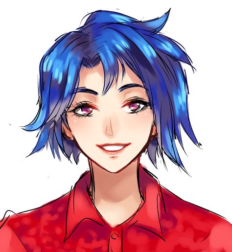 Stardew Valley Fan Art, Emily Stardew Valley, Stardew Valley Tips, Valley Game, Stardew Valley Fanart, Fictional Crushes, Stardew Valley, Simple Backgrounds, Blue Hair