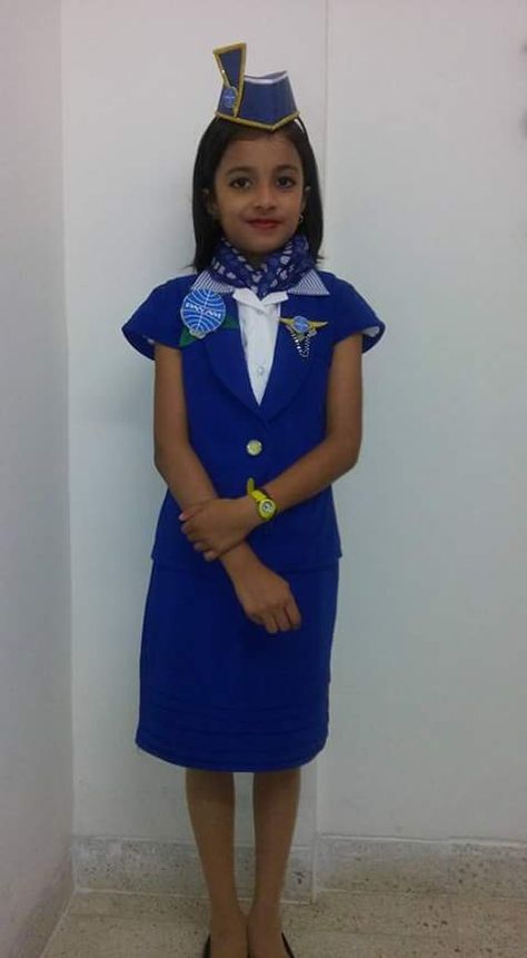 Fancy dress ideas for kids...Neerja  Bhanot, Air hostess for fancy dress Fancy Dress Competition Ideas For Girls, Fancy Dress Ideas For School Competition, Fancy Dress Competition Ideas, Neerja Bhanot, Fancy Dress Ideas For Kids, Air Hostess Dress, Hostess Uniform, Air Hostess Uniform, Fancy Dress Ideas