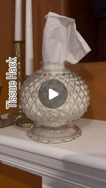 Teresa Bratcher on Instagram: "Transforming a small vase into a chic tissue dispenser is a simple and stylish solution. Start by selecting a vase with a wide enough opening to comfortably pull tissues through. Remove the tissues from their original box and fold them in a way that allows for easy dispensing. An effective method is to interleave the tissues so that when one is pulled out, the next one is partially pulled out as well. Place the folded tissues into the vase, ensuring they are not packed too tightly, which could make dispensing difficult. Finally, position the vase in a convenient spot, adding a touch of elegance to your space while keeping tissues readily accessible.  Like and follow @teebeeinspired for more home decor inspiration, DIY ideas and home tips.   #tissuehack  #Home Kleenex Holder Ideas, Diy Tissue Box Holder, Tissue Holder Ideas, Pretty Home, Tissue Dispenser, Ice Cream Stick, Card Board, Store Ideas, Christmas Wreaths For Front Door