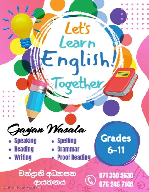 English Tutoring Flyer Tuition Center Poster, English Classes Advertisements, English Tutoring Flyer, Tuition Advertisement, Tuition Poster, Textbook Design, English Classes For Kids, Tutoring Flyer, English Grammar For Kids