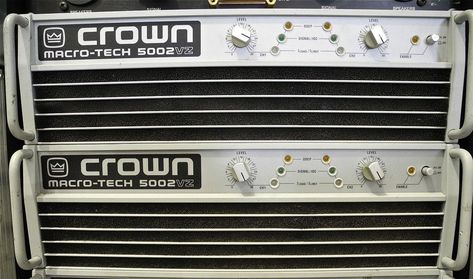 Crown Macro Tech 5002VZ Power Amplifier with L Acoustics V DOSC Crown Amplifier, Stage Equipment, Lowrider Trucks, Speaker Box Design, Dj System, Sound Systems, Speaker Box, Audio Amplifiers, Power Amp