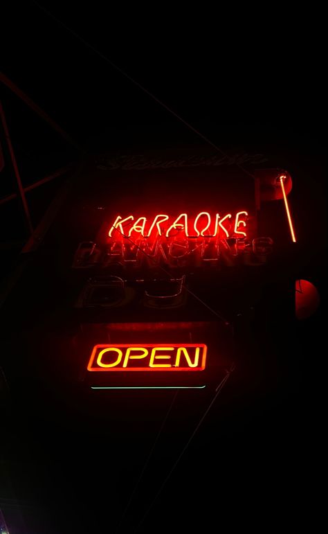 #wallpaper #red #redaesthetics Karaoke Aesthetic, Karaoke Night, Wallpaper Red, Red Aesthetic, Karaoke, Neon Signs, Neon, Red