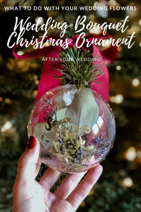 Wedding Bouquet Christmas Ornament Diy Wedding Ornaments, Make A Wedding Bouquet, Bouquet Christmas, Wedding Christmas Ornaments, Flower Christmas, Diy Christmas Ornament, Diy Wedding Bouquet, Wedding Ornament, Diy Wedding Flowers