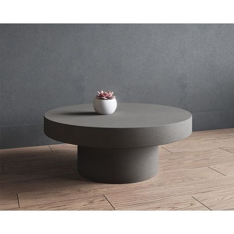 This bold, round coffee table will be the perfect addition to urban, contemporary or modern spaces. This concrete design will display variations of grey hues which are unique to each piece and will enhance over time. Suitable for indoor and covered outdoor spaces. Urban Contemporary, Coffee Table Grey, Outdoor Coffee Table, Round Table Top, Tommy Bahama Furniture, Outdoor Table Settings, Outdoor Side Table, Desk And Chair Set, Entertainment Furniture