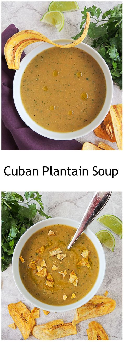 Cuban Food Recipes, Plantain Soup, Cuban Black Beans, Plantain Recipes, Cuban Dishes, Cuban Cuisine, Cuban Food, Cuban Sandwich, Hispanic Food