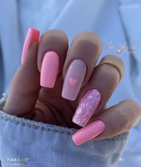 Baby Pink Nails, Nail Designs Valentines, Pink Acrylic Nails, Dipped Nails, Pretty Acrylic Nails, Chic Nails, Short Acrylic Nails, Best Acrylic Nails, Valentines Nails