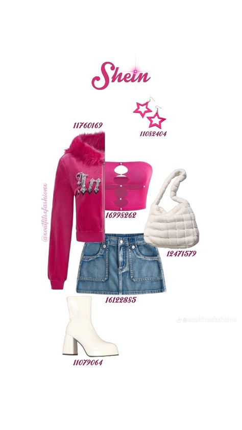 hot pink, shein, y2k, fits, fit check, cute outfits. Zaful Outfits, Outfit Ideas Shein, Y2k Shorts Outfit, Y2k Outfits Pink, 70’s Outfit, Shein Fits, Outfits 2000s, Y2k Outfit Ideas, 2000s Outfits