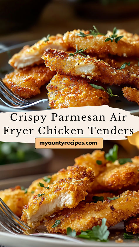 These Crispy Parmesan Air Fryer Chicken Tenders are a healthier twist on a classic favorite! Coated in a crunchy Parmesan breadcrumb mixture, these chicken tenders are air-fried to golden perfection, giving you all the crispiness without the extra oil. Perfect for a quick weeknight dinner, a fun appetizer, or even meal prep, these chicken tenders are kid-friendly and full of flavor. Easy Things To Meal Prep, Chicken Tenderloin Recipes Breaded, Cheap Dinners Air Fryer, New Fun Recipes, Air Fryer Chicken Bites Breaded, Oven Baked Fried Chicken Tenders, Air Fryer Garlic Parmesan Chicken Tenders, Parmesan Chicken Tenders Air Fryer, 5 Ingredient Air Fryer Recipes