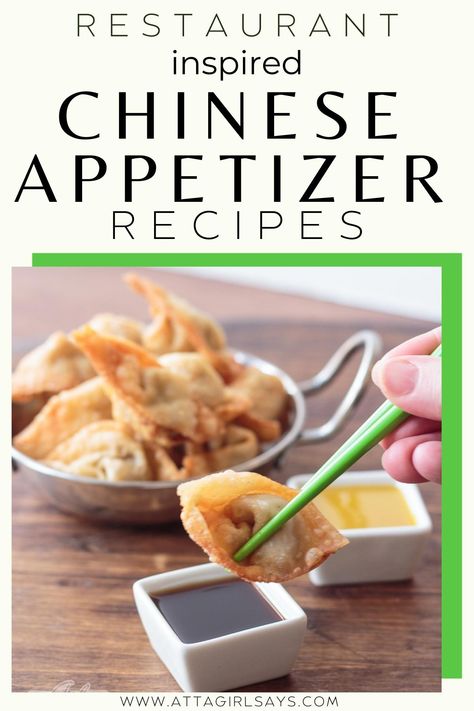 Whether you're looking for a simple snack or want something to serve a crowd, you can't go wrong with these takeout favorites! Try these make-at-home versions of popular Chinese appetizers, including wontons, egg rolls, Chinese chicken wings, crab rangoons, Chinese spareribs and more. Also includes homemade versions of popular sauces. Easy Chinese Appetizers, Chinese Appetizers Easy, Chinese Spareribs, Chinese Starters, Chinese Chicken Wings, Teriyaki Wings, Crab Rangoons, Chinese Appetizers, Restaurant Appetizers