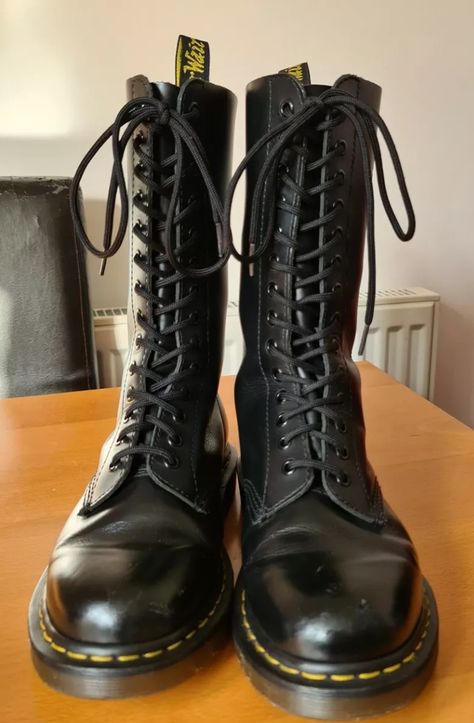 Metalhead Shoes, Metalhead Boots, Thrift Inspo, Goldfinch, Scott Pilgrim, Long Boots, Doc Martens, Dr. Martens Boots, Dr. Martens