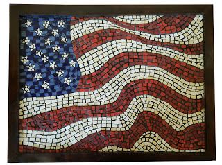 Muna's Craft Company Ag Mechanics, Mosaic Star, Mosaic Windows, Usa Places, American Flag Wall Art, Mosaic Pots, Waving Flag, Stained Glass Birds, Glass Mosaic Art