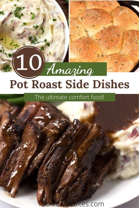 Wondering what to serve with pot roast? These amazing pot roast sides are cozy, hearty, and easy recipes that will perfectly compliment your tender meat and gravy. Mix and match these roast beef sides for the perfect menu every time! Roast Beef Sides, Sides For Pot Roast, Side Dishes For Roast Beef, Pot Roast Sides, Sides For Roast Beef, Roast Sides, Roast And Gravy, The Best Pot Roast, Roasted Side Dishes