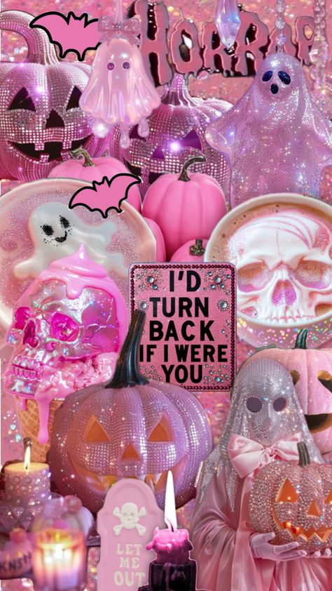 #pinkhalloween #pinkaesthetic #halloweenaesthetic #halloween Pink Halloween Aesthetic, Halloween Collage, Dope Wallpaper Iphone, Cute Backgrounds For Iphone, Halloween Wallpaper Cute, Scary Wallpaper, Pastel House, Halloween Aesthetic, Pink Halloween