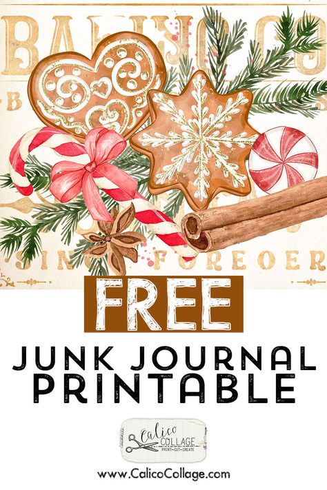 Gingerbread Images Free Printable, Gingerbread Recipe Printable, Christmas Journal Pages Free Printables, Christmas Junk Journal Free Printable, Gingerbread Free Printables, Christmas Ephemera Free Printables, Free Xmas Printables, Gingerbread Printables Free, Free Gingerbread Printables