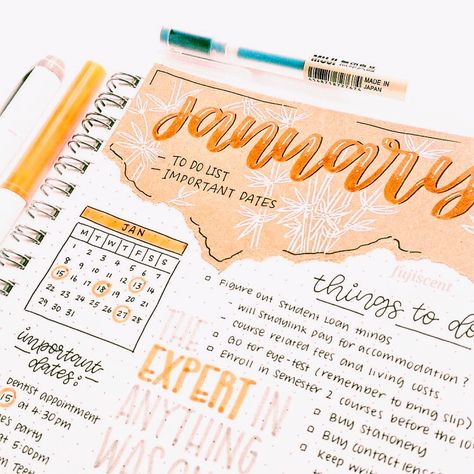 #orange #aesthetic #journal #bulletjournal #bujo Orange Journal, Bullet Journal Week, Bullet Journal 2019, Aesthetic Orange, Bullet Journal Tracker, Bullet Journal Aesthetic, Diary Ideas, Journal Aesthetic, Bullet Journal Layout