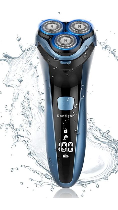 Rantizon Electric Shavers Men - Wet and Dry Waterproof Rechargeable Shavers for Men with Pop-up Trimmer Cordless Men's 4D Rotary Electric Razor for Men with LCD Display & Travel Lock Shaving Head, Shaver For Men, Electric Shaver Men, Trimmer For Men, Electric Razor, Communication Design, Vector Artwork, Shaved Hair, Electric Shaver