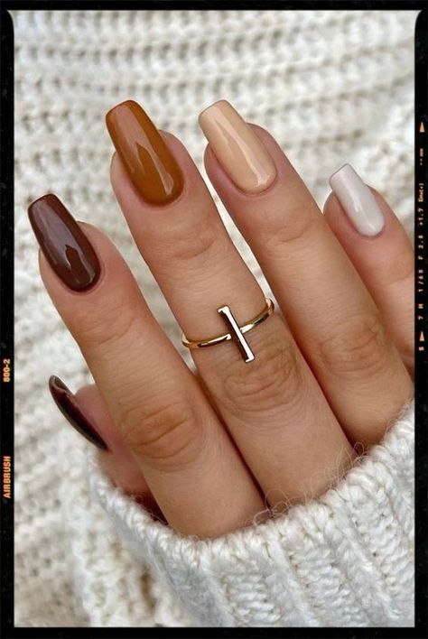 Autumn Nail, September Nails, Fall Nail Art Designs, Colorful Nail Designs, Fall Nail Art, Fall Nail Colors, Brown Nails, Autumn Nails, Fall Nail