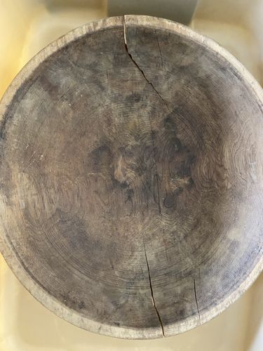 VERY old wooden bowl has a massive crack??!! | LumberJocks Woodworking Forum Wooden Bowls Diy, Large Wooden Bowl, Hand Carved Wooden Bowls, Teak Bowl, Wooden Salad Bowl, Wood Salad Bowls, Diy Bowl, Bleached Wood, Wooden Dough Bowl