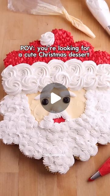 hello, Yummy on Instagram: "Easy and cute Santa cake anyone can make! 🎅🏼🌲 This festive pull-apart cupcake “cake” is a fun Christmas dessert that will impress your holiday guests this year! ❤️Recipe on my site helloyummy.co. Ho ho ho!

#helloyummyeats #santacake #santacupcakes #christmasfood #christmastreats #christmasdessert" Hello Yummy, Santa Desserts, Christmas Cupcake Cake, Cute Christmas Desserts, Easy Christmas Cupcakes, Santa Cupcakes, Santa Cake, Pull Apart Cupcake Cake, Pull Apart Cake