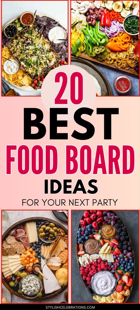 20 Best Food Board Ideas for Your Next Party Churcurie Board Ideas Easy, Bring Your Own Food Board Party, Small Grazing Board Ideas, Charcuterie Dinner Board Ideas, Unique Board Ideas, Charcuterie Board Sandwiches, Chacutery Board Ideas Girls Night, Bring A Board Night Ideas Christmas, Dish To Bring To A Party