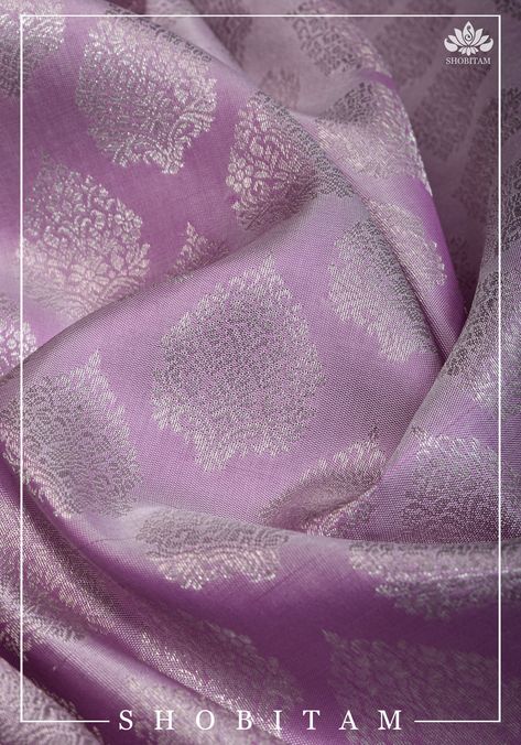 Pastel Shade Silk Sarees, Lilac Kanchipuram Saree, Pastel Kanjivaram Sarees Silk, Lilac Saree Contrast Blouse, Lilac Saree Lavender, Pastel Banarasi Saree, Pastel Shade Sarees, Lilac Sarees, Lavender Silk Saree With Contrast Blouse