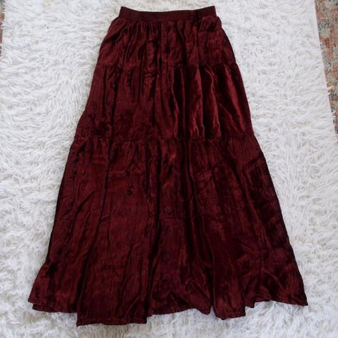 Vintage velvet maxi skirt!

Has fraying & loose... - Depop Velvet Maxi Skirt Outfit, 22 Inch Waist, Red Long Skirt, Velvet Maxi Skirt, Maxi Skirt Outfit, Burgundy Skirt, Maxi Skirt Outfits, Velvet Maxi, Skirt Outfit