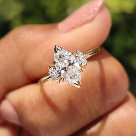 3 Piece Marquise Ring, Two Piece Wedding Ring, 3 Stone Marquise Diamond Ring, Marquis Wedding Ring Set, Marquise Trilogy Engagement Ring, Marquise Diamond Ring With Side Stones, Marquise 3 Stone Engagement Ring, Marquise Three Stone Engagement Ring, Three Stone Marquise Engagement Ring