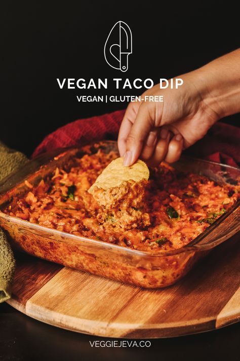 Vegan Taco Night, Vegan Chips And Dip, Vegan Pizza Dip, Vegan Mexican Dip, Vegan Taco Bar, Vegan Dips For Parties, Vegan Appetizers Finger Foods, Vegan Snacks For Party, Vegan Taco Dip