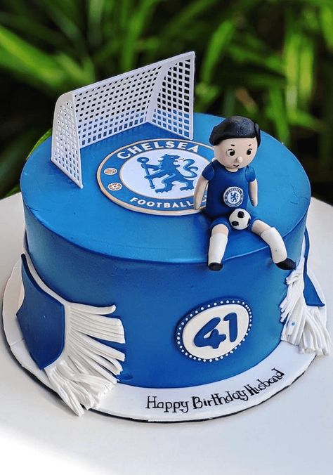 Chelsea Cake Design Images (Chelsea Birthday Cake Ideas) Chelsea Cake Ideas, Chelsea Football Cake, Cake Design Images, Soccer Birthday Cakes, Football Birthday Cake, Marvel Cake, Bday Wishes, Cake Kids, Happy Birthday Husband