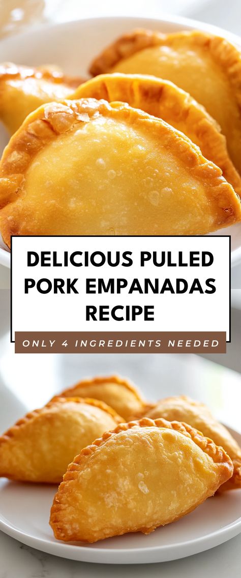 Image for Delicious Pulled Pork Empanadas Recipe Pulled Pork Arepas, Pork Puff Pastry Recipes, Pulled Pork Pockets, Pulled Pork Pastry Puffs, Pulled Pork Empanadas Recipe, Pulled Pork Tamale Pie, Carnitas Empanadas, Pork Empanadas Recipe, Pulled Pork Empanadas