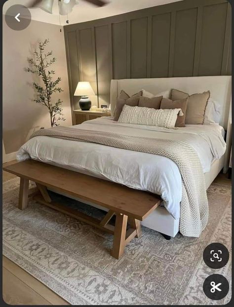 Olive Bedroom, Bilik Idaman, Bedroom Ideas For Couples Modern, Sage Green Bedroom, Casa Country, Beige Bedroom, Redecorate Bedroom, Bedroom Green, Remodel Bedroom