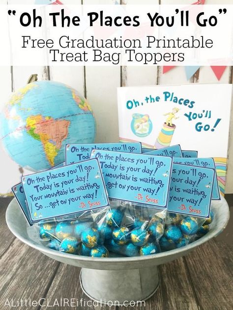 Weekly link up party with features from Thirty Handmade Days, the Idea Room, the 36th Ave and Whipperberry. Vpk Graduation, Preschool Graduation Party, Elementary Graduation, Kindergarten Graduation Party, Graduation Treats, 5th Grade Graduation, Graduation Printables, Treat Bag Toppers, Pre K Graduation