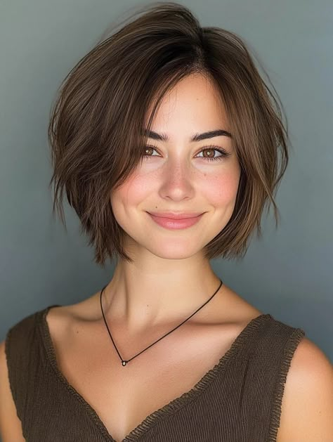 Chin Length Hair No Bangs, Chin Grazing Bob, Chin Length Bob With Long Bangs, Bob No Bangs Chin Length, Layered Hair Chin Length, Chin Length Haircuts For Women, Chin Length Hair Styles, Layered Chin Length Hair, Chin Length Hairstyles