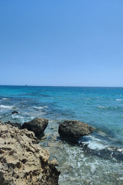 #mediterraniansea #sea #summer #beach #waves #hot #sunny #aesthetic #cyprus #northerncyprus #rocks Summer Beach Waves, Sunny Aesthetic, Sea Mediterranean, 2024 Travel, Sea Aesthetic, Sea Summer, South Asia, 2024 Vision, Mediterranean Sea