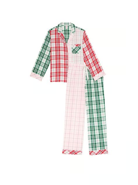 Buy Flannel Long Pajama Set - Order Pajamas Sets online 5000000360 - Victoria's Secret US Piping Pants, Pipe Decor, Lingerie Catalog, Drawstring Waist Shorts, Pajamas Sets, Top Hits, Button Front Top, Flannel Pajamas, Cozy Flannel