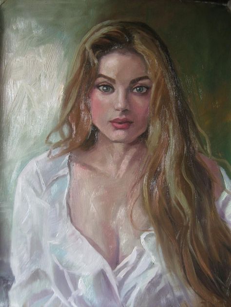 Blonde Hair Oil Painting, Blonde Woman Painting, Famous Art Pieces, Artistic Portraits, Blond Woman, Female Hysteria, Blond Girl, Art Paintings For Sale, Painted Ladies