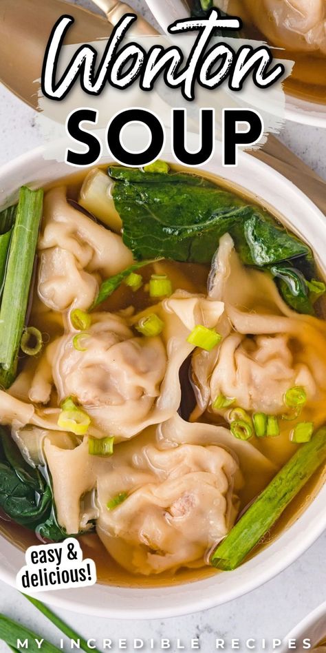 Wo Ton Soup, Asian Seafood Soup, Mini Wonton Soup, Wonton Filling Recipes, Boy Choy, Won Ton Soup, Choy Recipes, Pork Soup Recipes, Small Shrimp