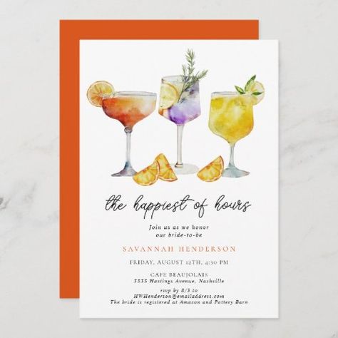 The Happiest Of Hours Bridal Shower Invitation for $2.77 - Bridal Shower Invitations Bridal Shower Cocktails, Unique Bridal Shower Invites, Modern Bridal Shower Invitations, 77th Birthday, Pink Bridal Shower Invitations, 60th Birthday Party Invitations, 50th Birthday Party Invitations, 60th Birthday Invitations, 50th Birthday Invitations