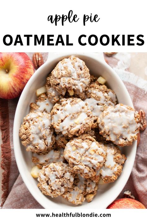 Apple Pie Oatmeal Cookies, Healthy Apple Pie Oatmeal, Healthy Sugar Cookies, Apple Pie Oatmeal, Apple Oatmeal Cookies, Healthy Apple Pie, Cinnamon Apple Pie, Apple Pie Cookies, Gluten Free Sugar Cookies