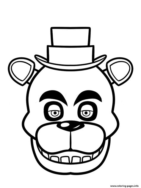 Print fnaf freddy five nights at freddys face coloring pages Fnaf Coloring Pages, Scooby Snacks, Fnaf Freddy, Unique Coloring Pages, Freddy Fazbear, Skylanders, Valentine Box, Fnaf Drawings, Guided Drawing