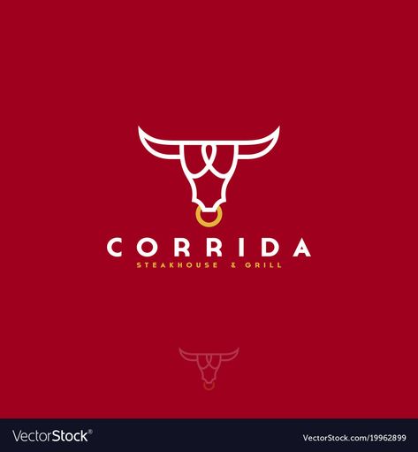 Stylized Head, Meat Restaurant, Premium Meat, Meat Shop, Steak House, Bar Logo, A Bull, Logo Restaurant, Red Logo