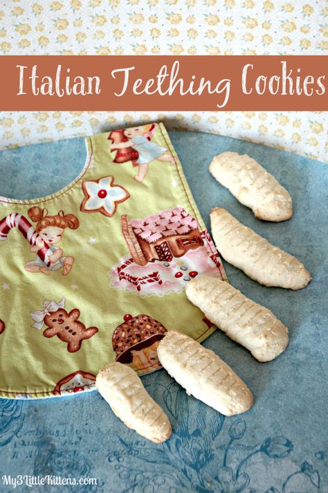 Italian Teething Cookies Recipe - My 3 Little Kittens Teething Cookies, Teething Biscuits, Italian Biscuits, Homemade Italian, Healthy Food Options, Baked Eggs, Little Kittens, Cookies Recipe, Nutritious Meals