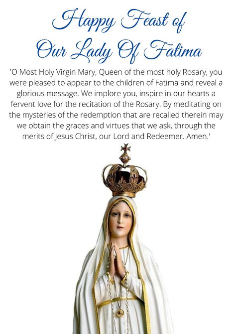 Feast wishes 13 May. 2021 Happy Feast Of Our Lady Of Fatima, Mother Mary Feast Wishes, Our Lady Of Fatima Quotes, Feast Day Wishes, Mother Mary Pictures, Macaron Template, Happy Feast, Mary Pictures, Coconut Oil For Acne