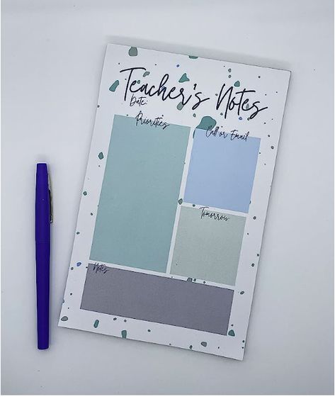 Teacher To Do List, Teacher Stationary, Teacher Notepad, Note Pad Design, Stationery Essentials, Teacher Notes, Pad Design, Elementary Teacher, Kindergarten Classroom