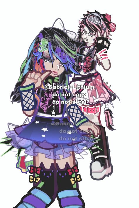 My 2 gacha life 2 Scene oc's Gacha Oc Challenge, Scene Gacha, Gacha Life Ocs, Insta Highlight Cover Icons, Gl2 Oc, Insta Highlight Cover, Gacha Designs, Fursuit Tutorial, Emo Teen