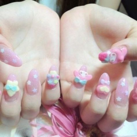 Charmmy Kitty, Formal Nails, Really Cute Nails, Kawaii Nails, Cute Nail Art, Dream Nails, Cute Nail Designs, Funky Nails, Cute Acrylic Nails